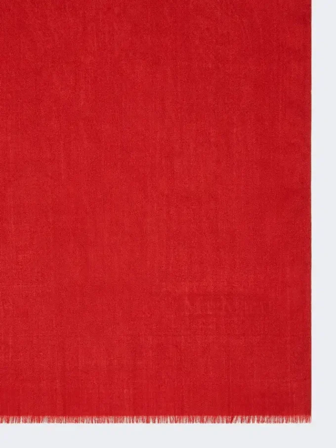 Stola van jacquardwol en zijden garen, rood Stola van jacquardwol en zijden garen, rood