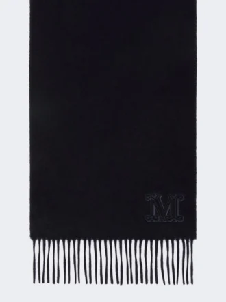 Stola van puur kasjmier met monogramdetail, ultramarijnblauw