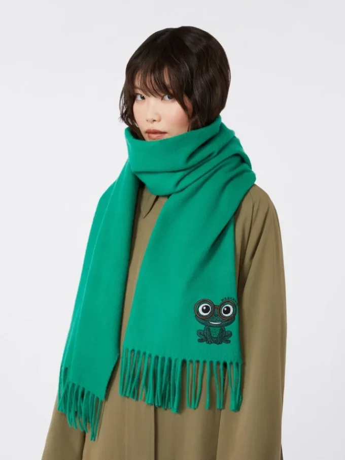 Stola van wol en kasjmier, smaragdgroen