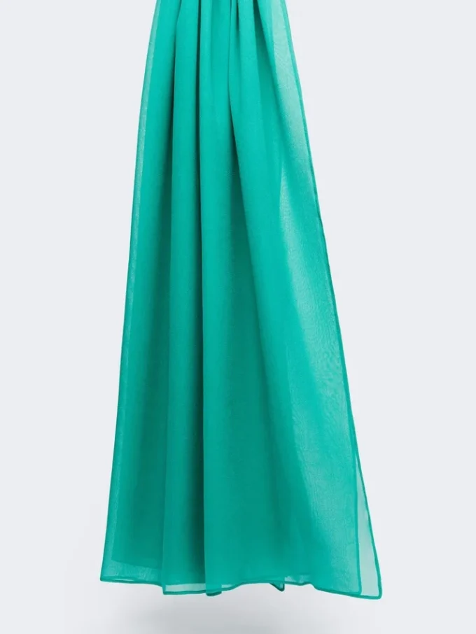 Stola van zijden georgette, groen Stola van zijden georgette, groen