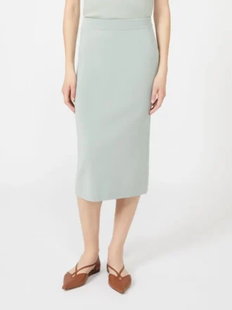 Strakke viscose kokerjurk, saliegroen