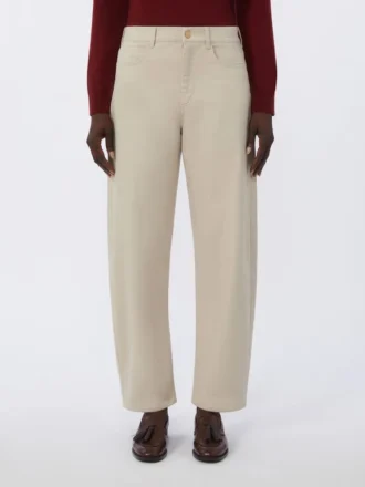 Stretch bull denim broek, naturel
