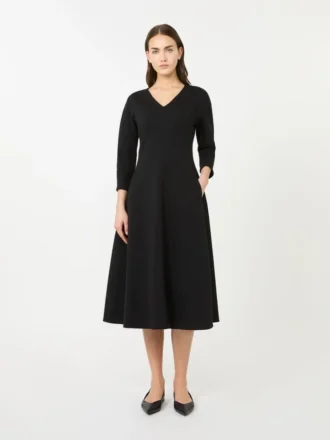 Stretch jersey jurk, zwart