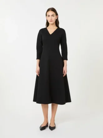 Stretch jersey jurk, zwart