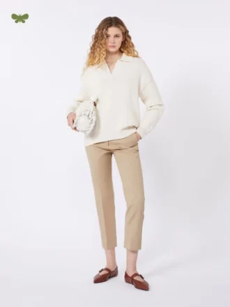 Stretch katoenen broek, camel