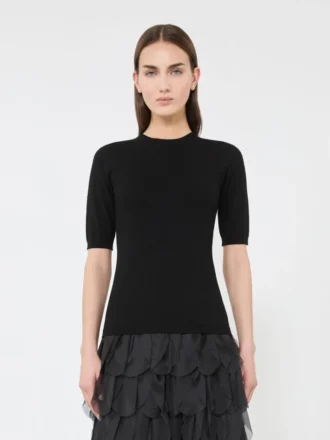 Stretch trui van viscose, zwart