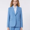 Stretch wollen blazer, lichtblauw