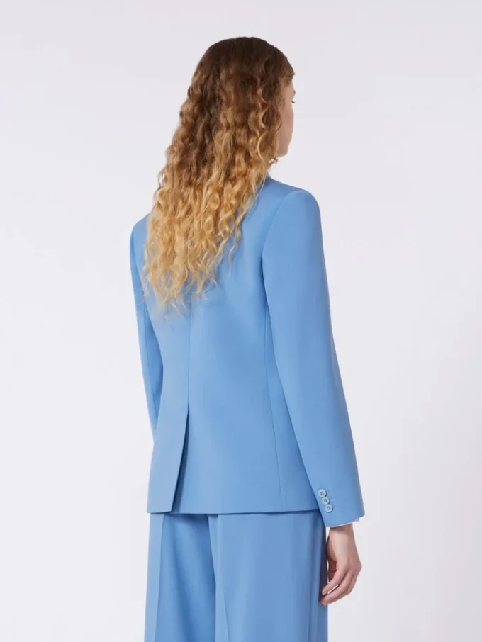 Stretch wollen blazer, lichtblauw