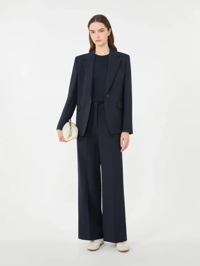 Stretch wollen blazer, marineblauw Stretch wollen blazer, marineblauw
