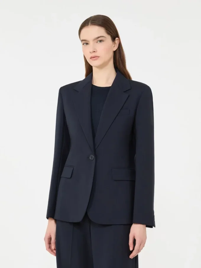 Stretch wollen blazer, marineblauw Stretch wollen blazer, marineblauw