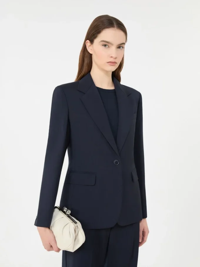 Stretch wollen blazer, marineblauw Stretch wollen blazer, marineblauw