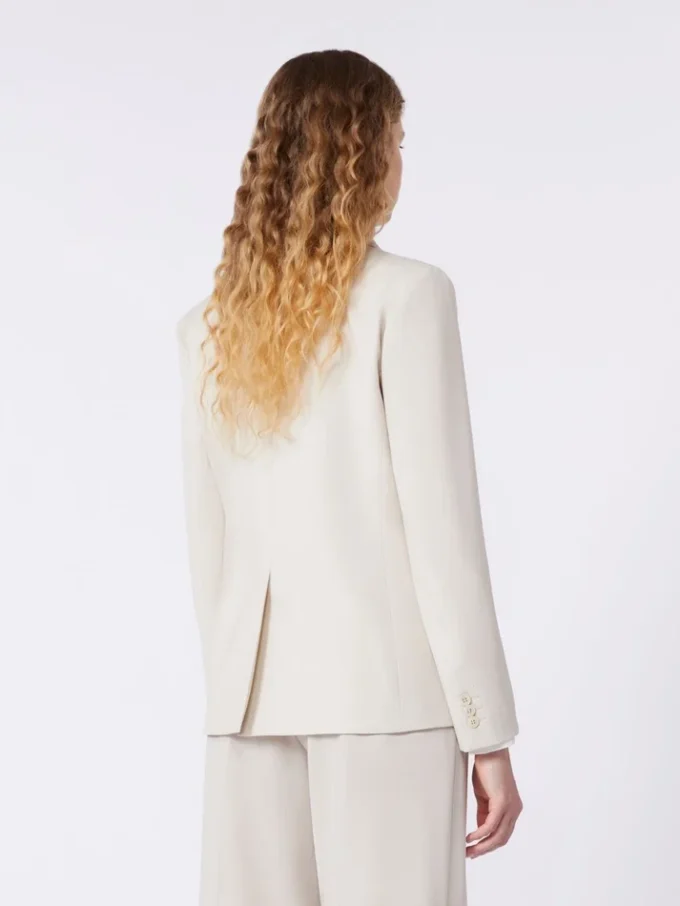 Stretch wollen blazer, zandkleur