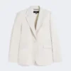 Stretch wollen blazer, zandkleur