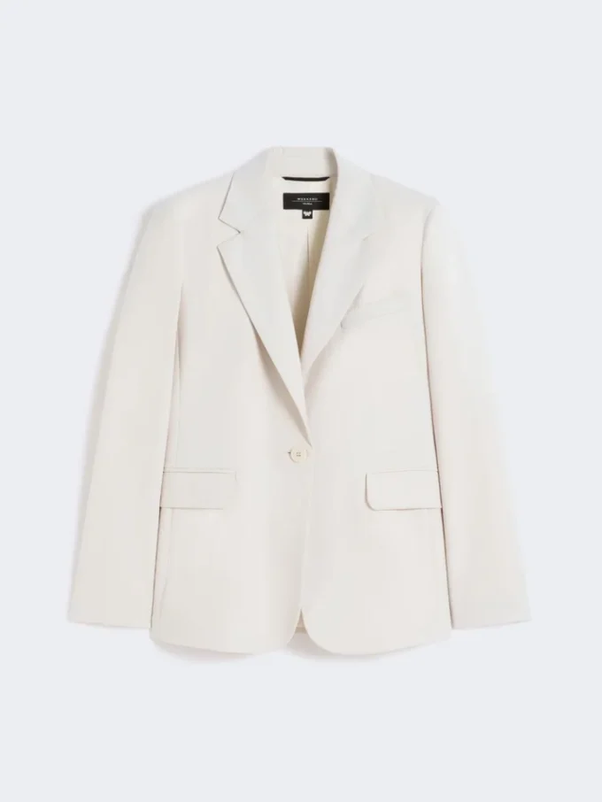 Stretch wollen blazer, zandkleur