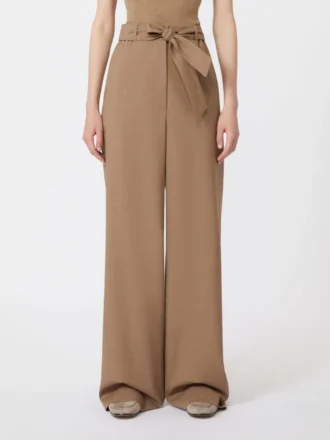 Stretch wollen broek, hazelnootbruin