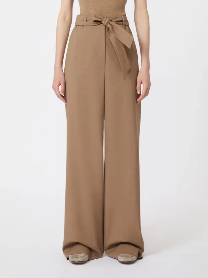 Stretch wollen broek, hazelnootbruin Stretch wollen broek, hazelnootbruin
