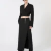 Stretch wollen broek met afneembaar paneel, zwart Stretch wollen broek met afneembaar paneel, zwart