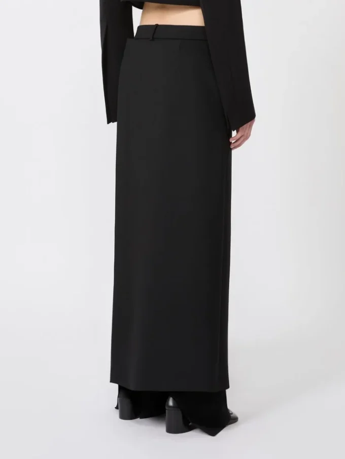 Stretch wollen broek met afneembaar paneel, zwart Stretch wollen broek met afneembaar paneel, zwart