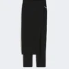 Stretch wollen broek met afneembaar paneel, zwart Stretch wollen broek met afneembaar paneel, zwart