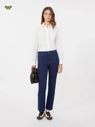 Stretchdenimjeans met vijf zakken, marineblauw