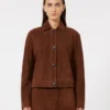 Suède boxy jasje, chocoladebruin Suède boxy jasje, chocoladebruin