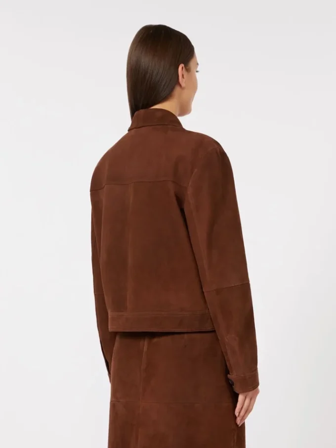Suède boxy jasje, chocoladebruin Suède boxy jasje, chocoladebruin