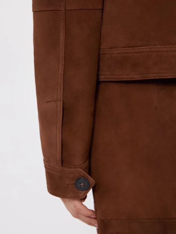 Suède boxy jasje, chocoladebruin Suède boxy jasje, chocoladebruin