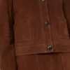 Suède boxy jasje, chocoladebruin Suède boxy jasje, chocoladebruin