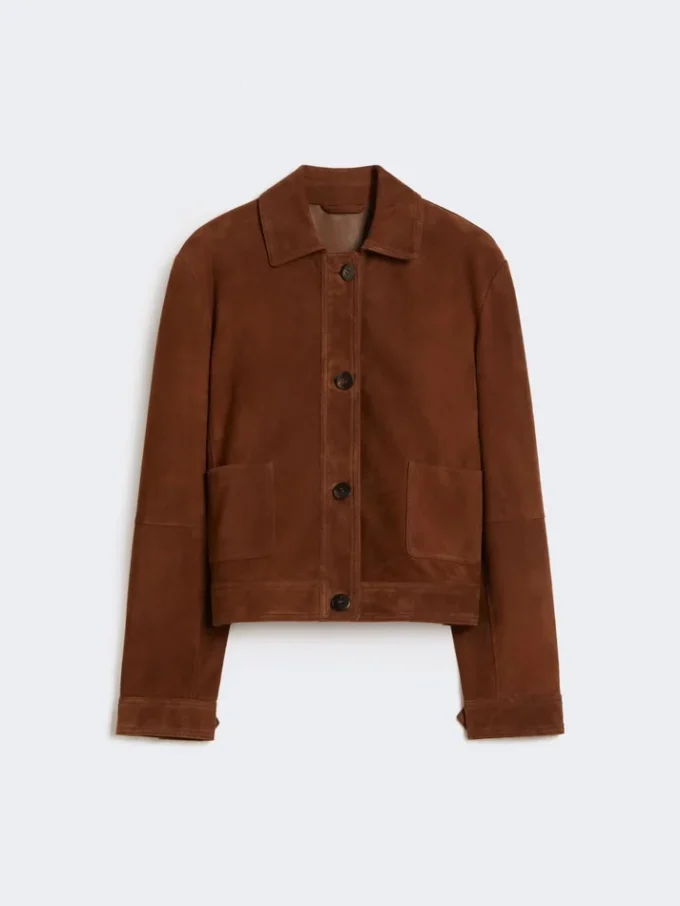 Suède boxy jasje, chocoladebruin Suède boxy jasje, chocoladebruin