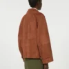 Suède jas met dubbele knoopsluiting, terracotta Suède jas met dubbele knoopsluiting, terracotta