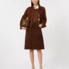 Suède boxy jasje, chocoladebruin Suède boxy jasje, chocoladebruin
