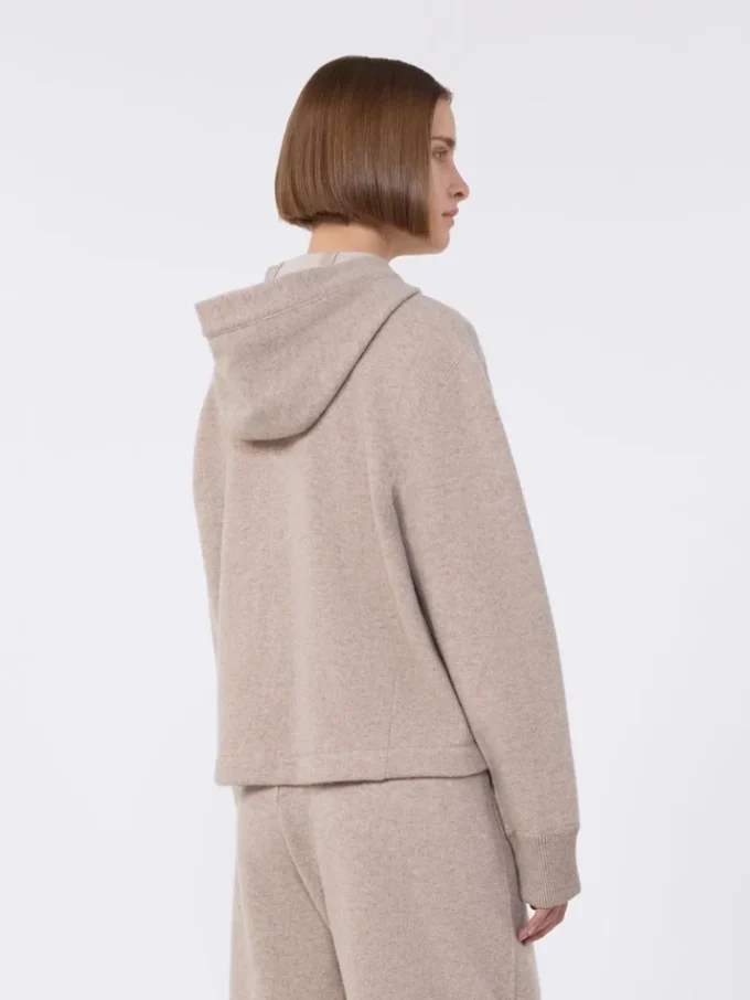 Sweatshirt van kasjmier en wol, beige Sweatshirt van kasjmier en wol, beige