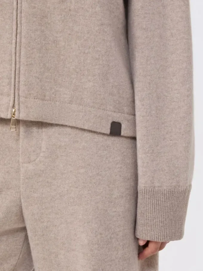 Sweatshirt van kasjmier en wol, beige Sweatshirt van kasjmier en wol, beige