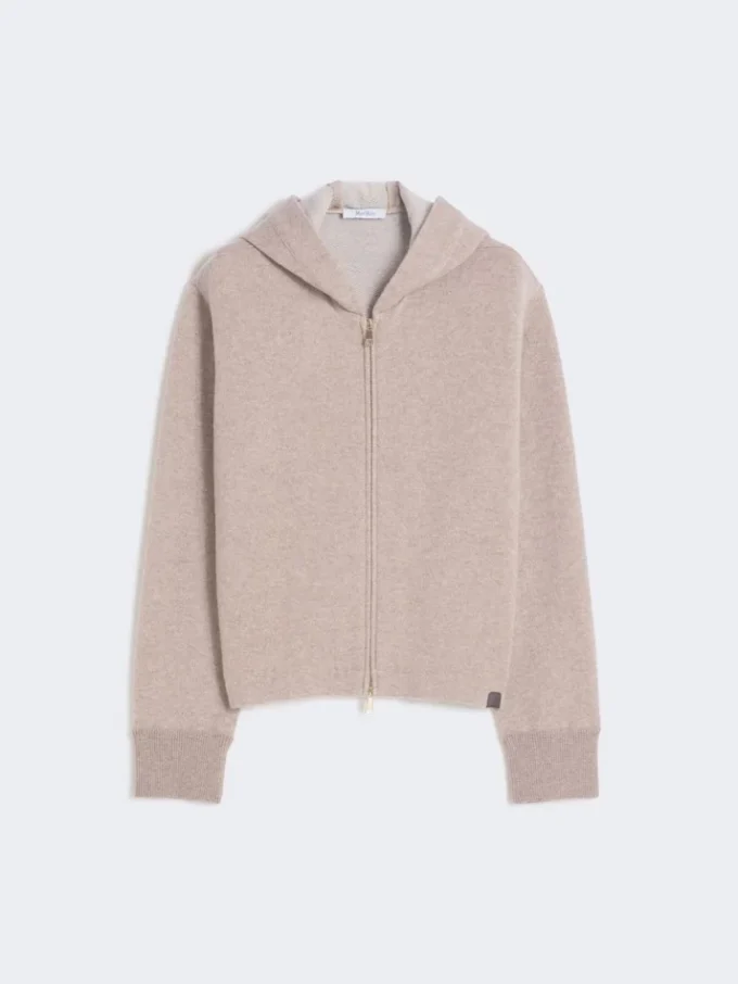 Sweatshirt van kasjmier en wol, beige Sweatshirt van kasjmier en wol, beige
