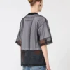 T-shirt met katoenen overlay, optisch wit T-shirt met katoenen overlay, optisch wit