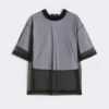 T-shirt met katoenen overlay, optisch wit T-shirt met katoenen overlay, optisch wit