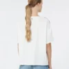 T-shirt van bedrukte zijde en stretchkatoenen jersey, veelkleurig