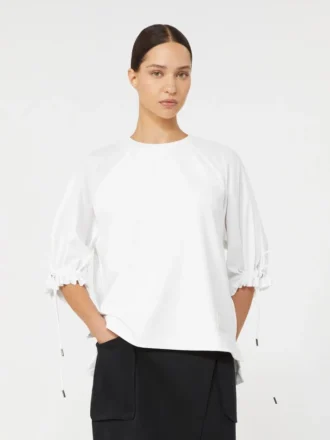 T-shirt van jersey met katoenmix, optisch wit