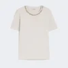 T-shirt van katoen en modal, beige T-shirt van katoen en modal, beige