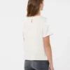 T-shirt van satijn en jersey, ecru T-shirt van satijn en jersey, ecru