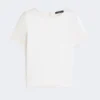 T-shirt van satijn en jersey, ecru T-shirt van satijn en jersey, ecru