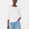 T-shirt van stretchkatoen, wit T-shirt van stretchkatoen, wit