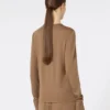 T-shirt van wollen jersey, tabakskleur T-shirt van wollen jersey, tabakskleur