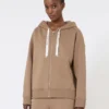 Technisch jersey sweatshirt met rits, camel Technisch jersey sweatshirt met rits, camel