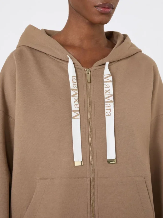 Technisch jersey sweatshirt met rits, camel Technisch jersey sweatshirt met rits, camel