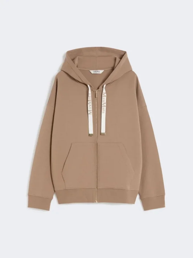 Technisch jersey sweatshirt met rits, camel Technisch jersey sweatshirt met rits, camel
