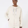 Technisch jersey sweatshirt met rits, ecru