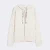 Technisch jersey sweatshirt met rits, ecru