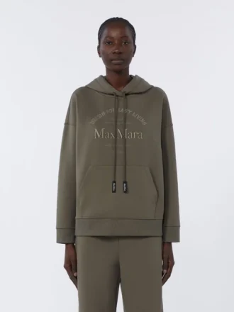 Technisch katoenen jersey sweatshirt, kaki Technisch katoenen jersey sweatshirt, kaki