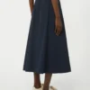 Technische stof en jersey rok, marineblauw Technische stof en jersey rok, marineblauw